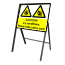 Caution ICY Conditions Stanchion Sign
