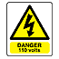 Danger 110 volts sign