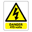Danger 415 volts sign