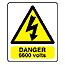 Danger 6600 volts sign