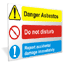 Danger asbestos sign