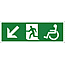 Disabled fire exit arrow down left