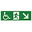 Disabled fire exit arrow down right