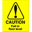 Fall in floor level sign