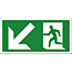 Fire exit arrow down left sign