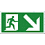 Fire exit arrow down right sign