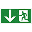 Fire exit arrow down sign