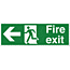 Fire exit arrow left HSE sign