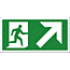 Fire exit arrow up right sign