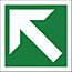 Fire exit diagonal arrow sign