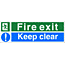 Fire exit keep clear sign