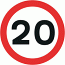 Foamboard 20mph speed limit sign