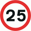 Foamboard 25mph speed limit sign