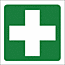 Green first aid cross sign