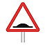 Hump in road sign on post