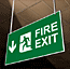 Large Format Fire Exit Sign Down