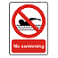 No swimming sign