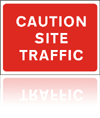 Temporary Road Signs :: Red Information Signs :: Caution site traffic