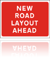 Temporary Road Signs :: Red Information Signs :: New road layout ahead