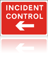 Temporary Road Signs :: Red Information Signs :: Incident control arrow left