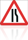 Temporary Road Signs :: Temporary Triangular Warning Signs :: 517 Road narrows right