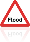 Temporary Road Signs :: Temporary Triangular Warning Signs :: 554 Flood