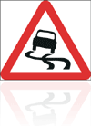 Temporary Road Signs :: Temporary Triangular Warning Signs :: 557 Slippery road
