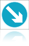 Temporary Road Signs :: Square Plate Circular Signs :: 610 Keep Right