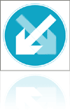 Temporary Road Signs :: Square Plate Circular Signs :: 610 Reversible directional arrow