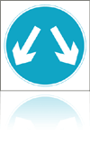 Temporary Road Signs :: Square Plate Circular Signs :: 611 Pass either side