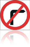Temporary Road Signs :: Square Plate Circular Signs :: 612 No right turn