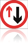 Temporary Road Signs :: Square Plate Circular Signs :: 615 Priority to oncoming traffic
