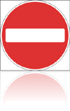 Temporary Road Signs :: Square Plate Circular Signs :: 616 No entry