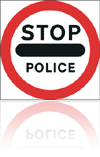 Temporary Road Signs :: Square Plate Circular Signs :: 633 Stop Police