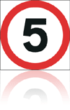 Temporary Road Signs :: Square Plate Circular Signs :: 670 5mph