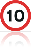 Temporary Road Signs :: Square Plate Circular Signs :: 670 10mph