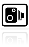 Temporary Road Signs :: Square Plate Circular Signs :: Speed Camera Symbol