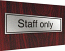 Stainless plaque staff only