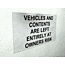 Vehicles are left at owners risk sign