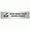 Wash Hands Sign Aluminium Effect Acrylic
