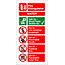 Water fire extinguisher sign