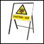 Caution ICE Stanchion Sign
