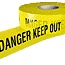 Danger keep out barrier tape
