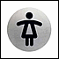 5 PACK - Durable Pictogram Womens WC 83mm Silver