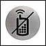5 PACK - Durable Pictogram No Mob Phone 83mm Silv
