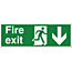 fire exit arrow down HSE sign