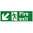 fire exit arrow down left HSE sign