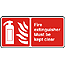 keep extinguisher clear sign