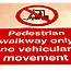 no vehicles floor sign