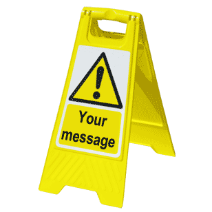 <B>Bespoke A Boards</b> <br> Custom, bespoke freestanding lightweight A Board safety signs  safety sign